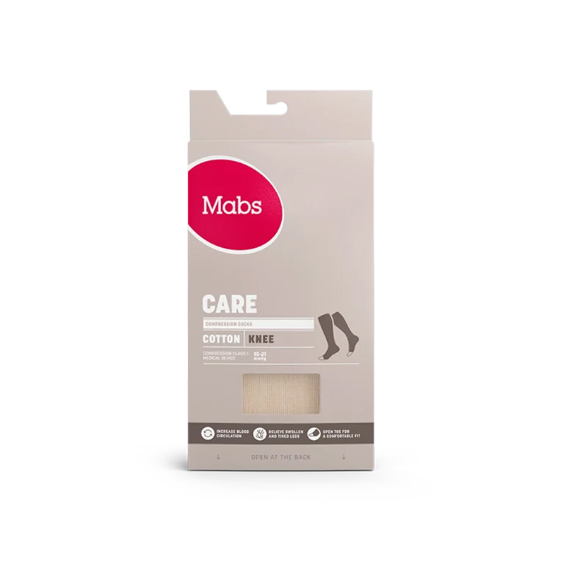 Mabs Nature Care - Kompressioluokka 1 - Polvisukka ilman varvasta - 3. 40/41 (Natur)