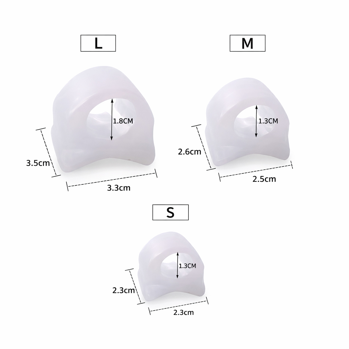 Varvasrengas varvaslevittimellä - 2 kpl - Erota varpaat hallux valgusissa - Medium (skostorlek: 38-41)